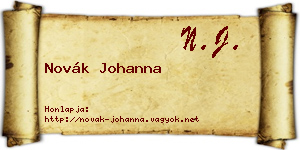 Novák Johanna névjegykártya